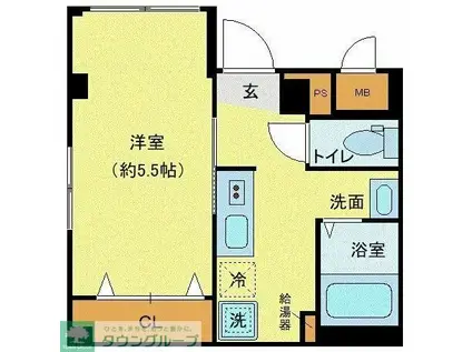 レピュア池上レジデンス(1K/2階)の間取り写真