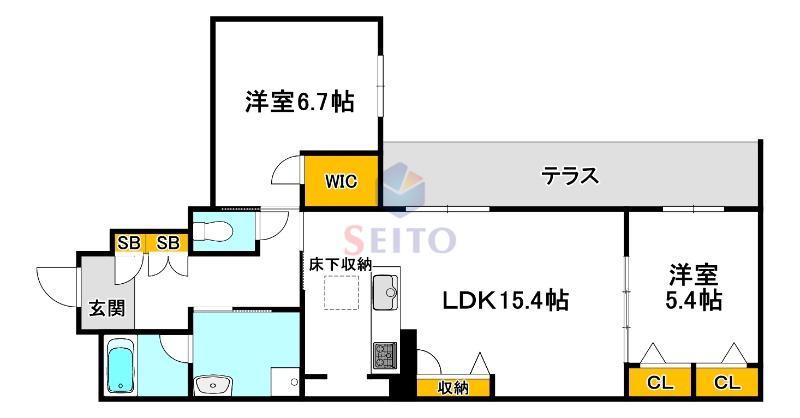ハムステッドアレー(2LDK/1階)の間取り写真