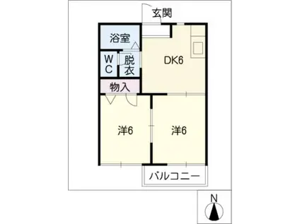 ビューテラス(2DK/1階)の間取り写真