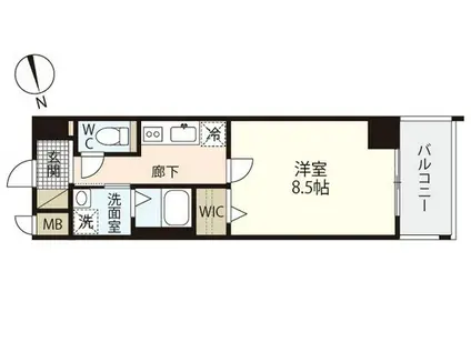 ラフィーネ本川(1K/10階)の間取り写真