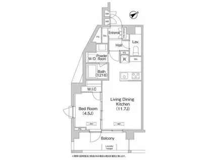 エミネンス高輪台(1LDK/14階)の間取り写真