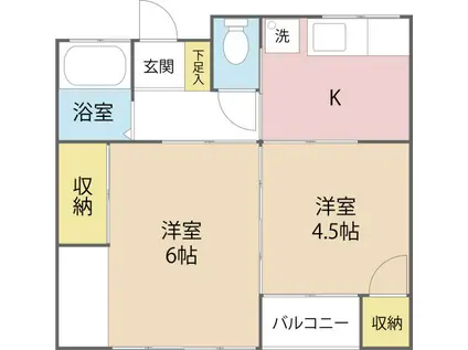 COSTA三田南(2K/2階)の間取り写真
