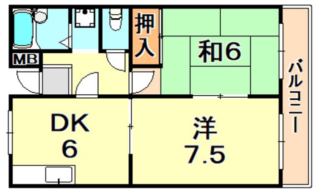 サンライズヒルズ(2DK/3階)の間取り写真