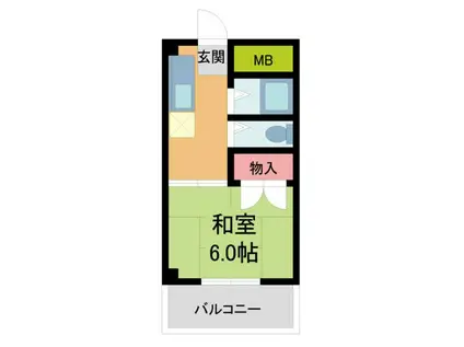 エイデルハイム甲子園(1K/1階)の間取り写真