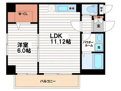 PERFECTLIFE真法院(1LDK/6階)の間取り写真