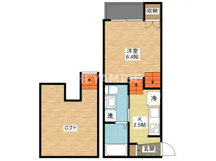 エステートサトウ19(1SK/1階)の間取り写真