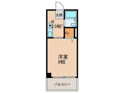 サンピアザM(1K/2階)の間取り写真