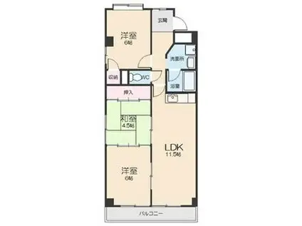 オオタ上菅ビル(3LDK/2階)の間取り写真