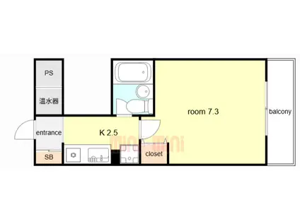 アスライフ湊川公園(1K/7階)の間取り写真