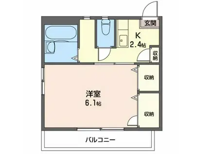 セーラハイツ(1K/1階)の間取り写真