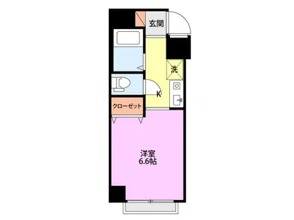 プレジール野中(1K/6階)の間取り写真