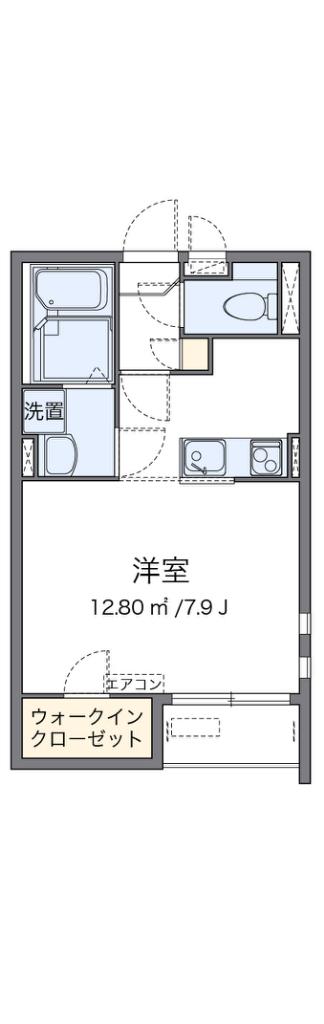 クレイノ畑山II(1K/2階)の間取り写真