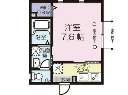 セゾン・フルーレ(1K/1階)の間取り写真