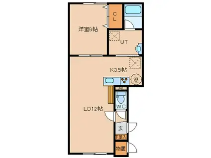 SEEDV(1LDK/1階)の間取り写真