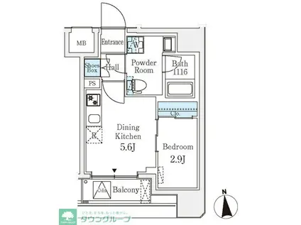 クラリティア文京湯島(1DK/4階)の間取り写真
