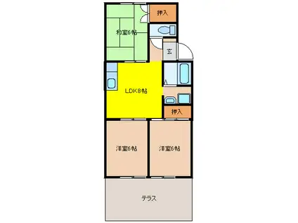 ハイツミニオン(3LDK/1階)の間取り写真