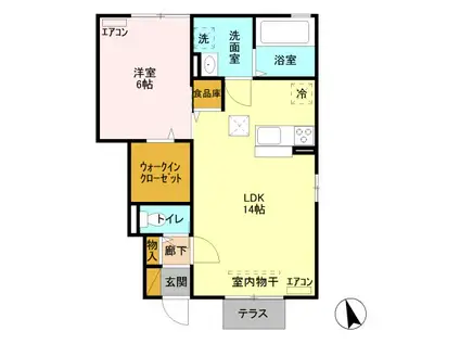 マルベリー(1LDK/1階)の間取り写真