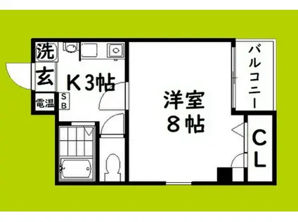 プチヴェルジュ(1K/4階)の間取り写真