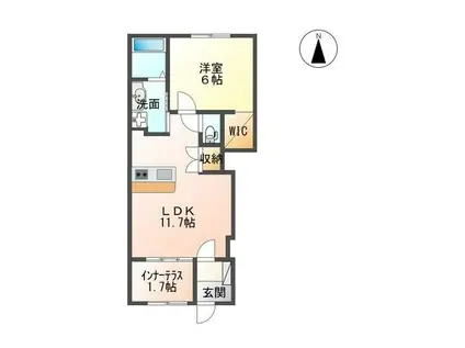 AグランドパレスII(1LDK/1階)の間取り写真