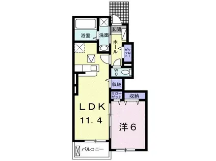 アサント(1LDK/1階)の間取り写真