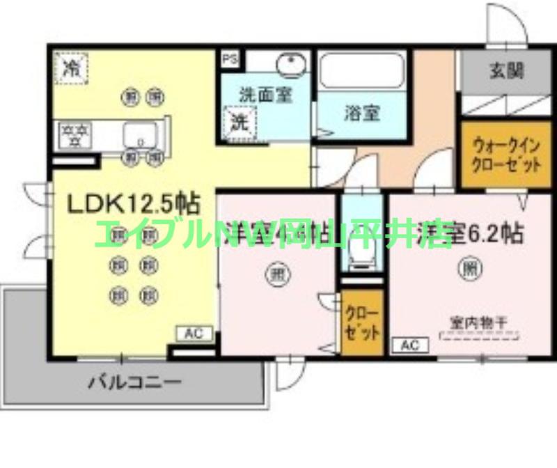 アネックスV(2LDK/3階)の間取り写真