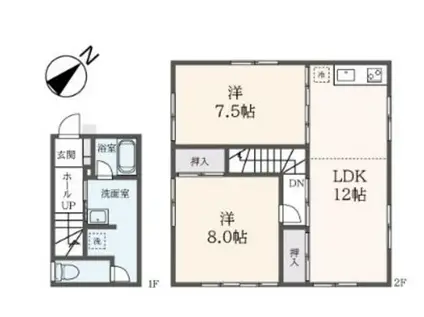 ヴァリエドゥ(2LDK/1階)の間取り写真