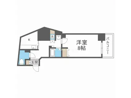 エイペックス中之島南(1K/13階)の間取り写真