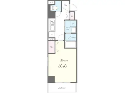 ルキシア神楽坂(1K/3階)の間取り写真