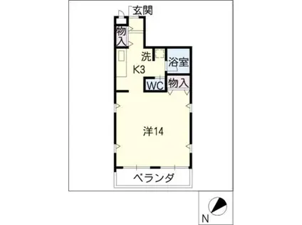 グランドステージ幅下(1K/3階)の間取り写真