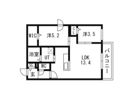 PRECIOUS HASSAMU-MINAMIプレシャスハッサムミナ(2LDK/4階)の間取り写真