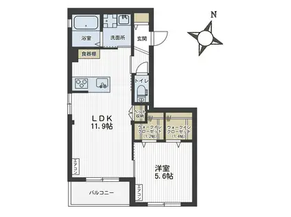 旭化成 HEBEL MANSION URAWA(1LDK/2階)の間取り写真