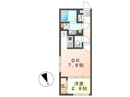 リーデンス今池(1DK/3階)の間取り写真