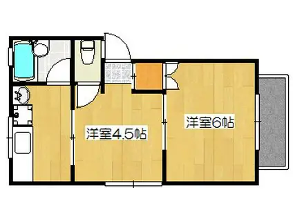 メゾンソレイユB(2K/2階)の間取り写真