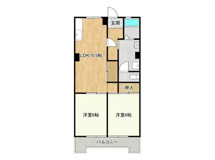 セブンヒルズ(2LDK/2階)の間取り写真