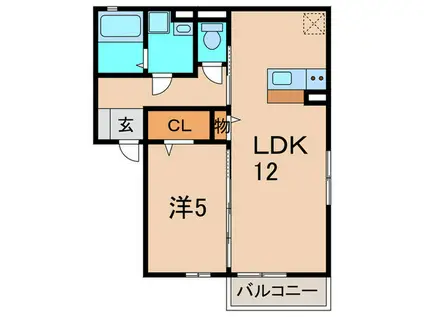 エンジェル御園(1LDK/1階)の間取り写真