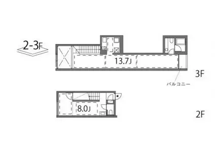 33 1/3 RPM(1LDK/2階)の間取り写真
