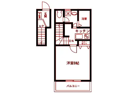 イーストコート杉田(1K/2階)の間取り写真