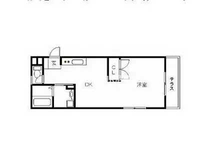 奥ハイツII(1K/1階)の間取り写真