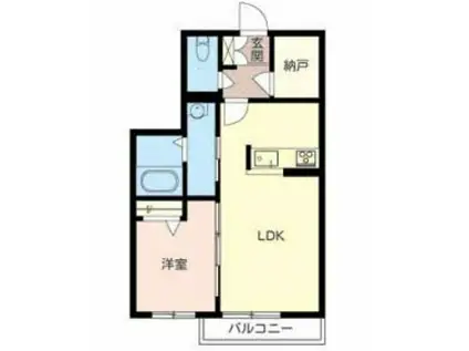 グランソレイユ別府B(1LDK/2階)の間取り写真