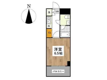 フォルム熊大前III(1K/6階)の間取り写真