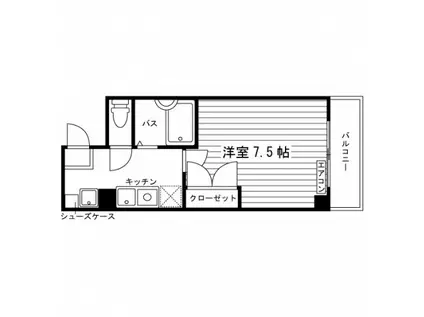 さんが谷町ビル(1K/5階)の間取り写真