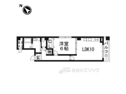 ヴィラフォンテーヌ桂川(1LDK/3階)の間取り写真