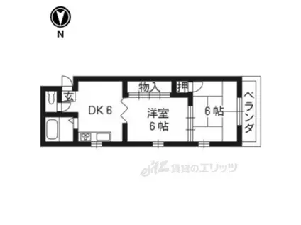 ジーエスハイツ(2DK/3階)の間取り写真