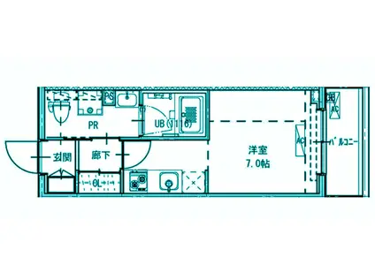 ビーシティアパートメント品川ウエスト(ワンルーム/5階)の間取り写真