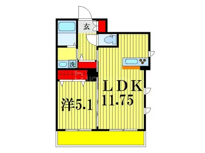 ベル・フルール(1LDK/1階)の間取り写真
