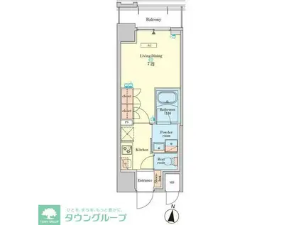 RJRプレシア菊川駅前(1K/8階)の間取り写真