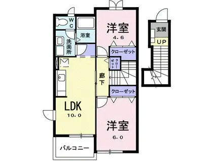 ドリームハウスII番館(2LDK/2階)の間取り写真