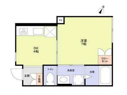 モデラート大崎(1DK/1階)の間取り写真