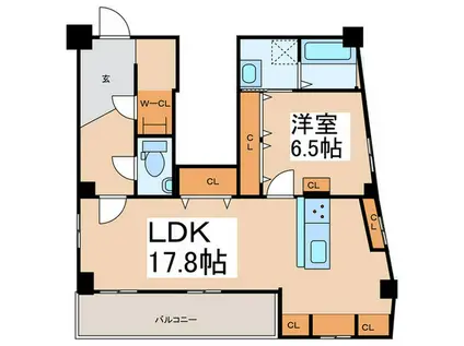 ベルデンニホンバシ(1LDK/6階)の間取り写真