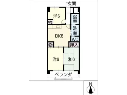 ソフィア東山(3DK/4階)の間取り写真